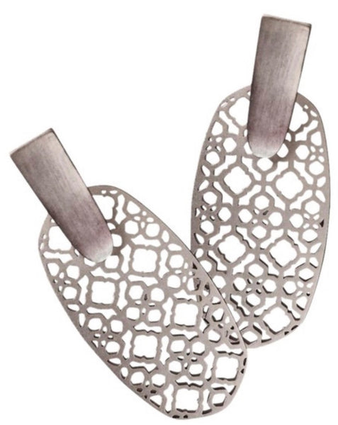 Kendra Scott Silver Filigree Drop Earrings