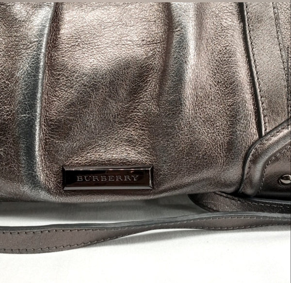 Burberry Protsum Metallic Silver Satchel Shoulder Bag