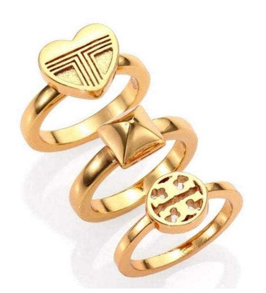 Tory Burch Stackable Gold Rings Band Ring Size 7