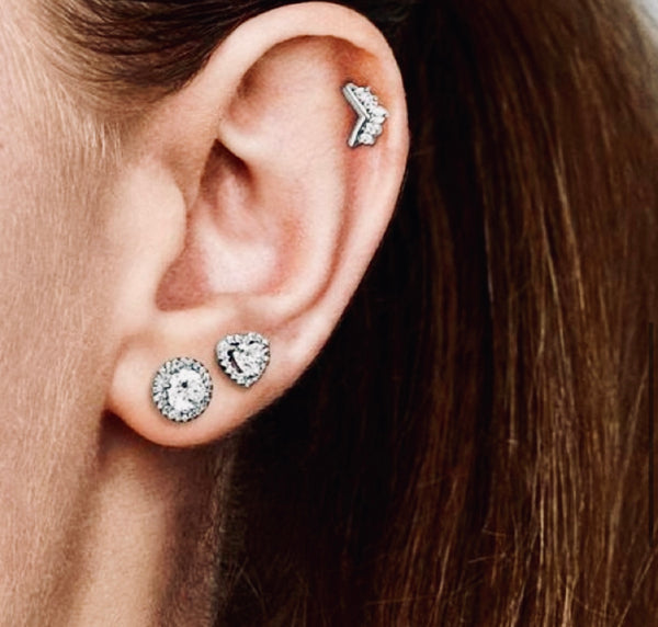 Pandora Elevated Heart Stud Earrings