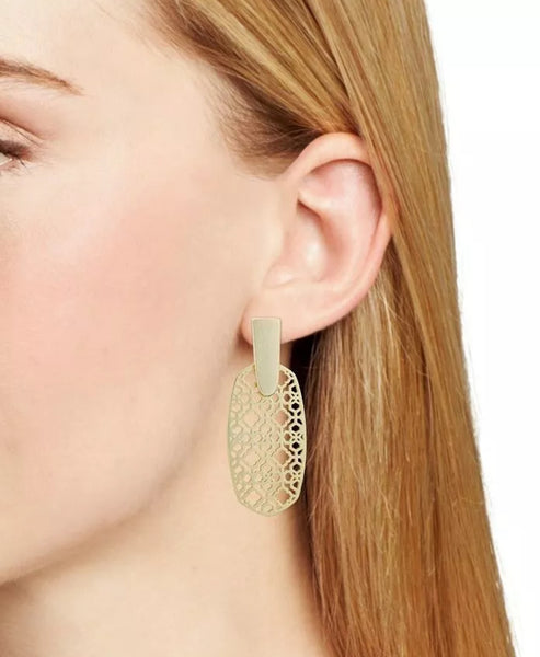 Kendra Scott Aragon Filigree Openwork Gold Earrings