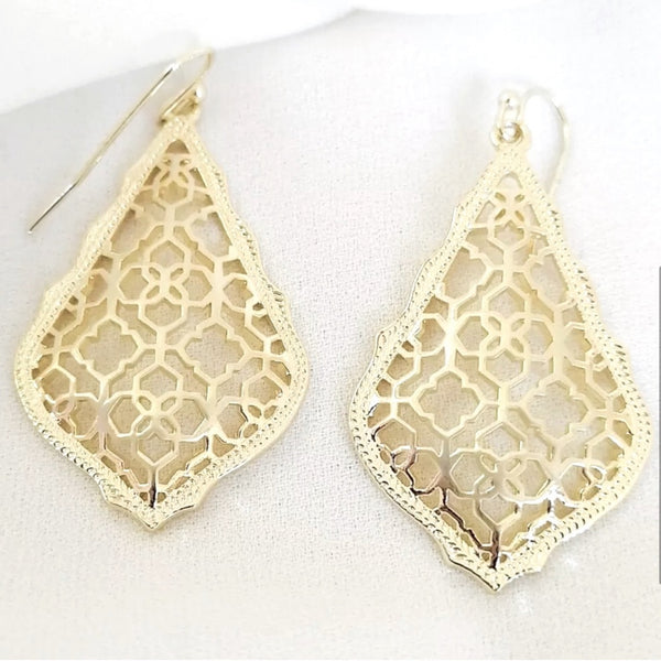 Kendra Scott Addie Gold Filigree Drop Earrings