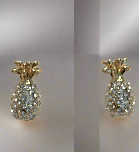 Kate Spade Pineapple Earrings Gold And Gem Studded Classic Pineapple Grove