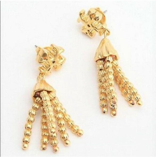 Tory Burch Roxanne Small Gold Tassels Drop Earrings