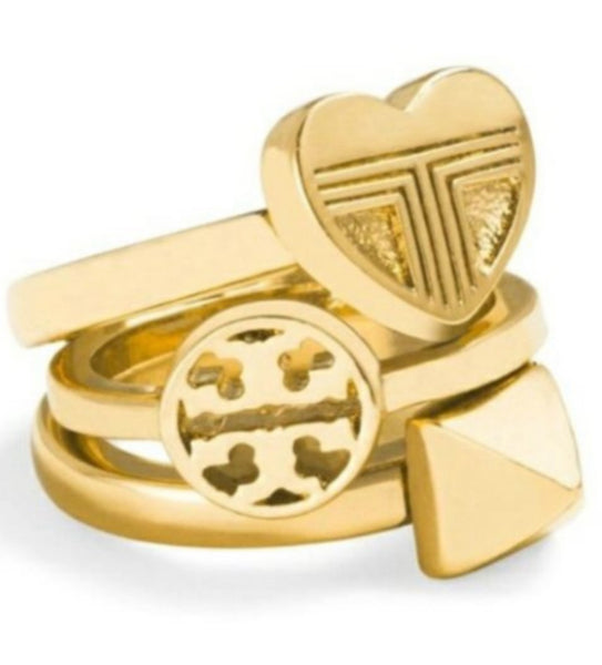 Tory Burch Stackable Gold Rings Band Ring Size 7