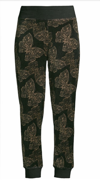 Johnny Was Zuri Modern Velour Sweatpants Black    XLarge