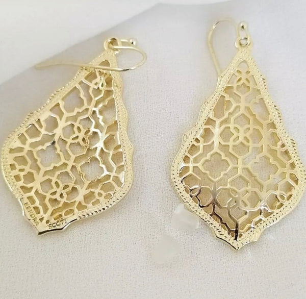 Kendra Scott Addie Gold Filigree Drop Earrings