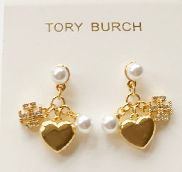 Tory Burch Kira Charms Gold Drop Earrings