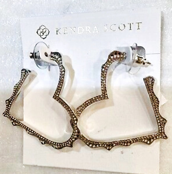 Kendra Scott Sophee Heart Silver Hoop Heart Earrings