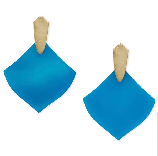 Kendra Scott Astoria Gold Drop Earrings In Teal Agate