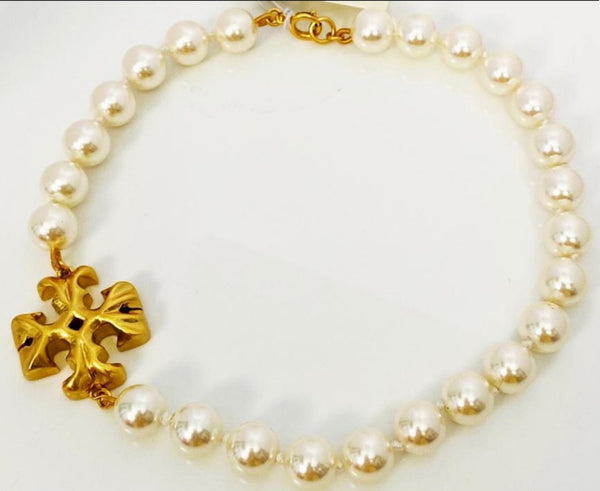 Tory Burch Roxanne Pearl Choker Necklace