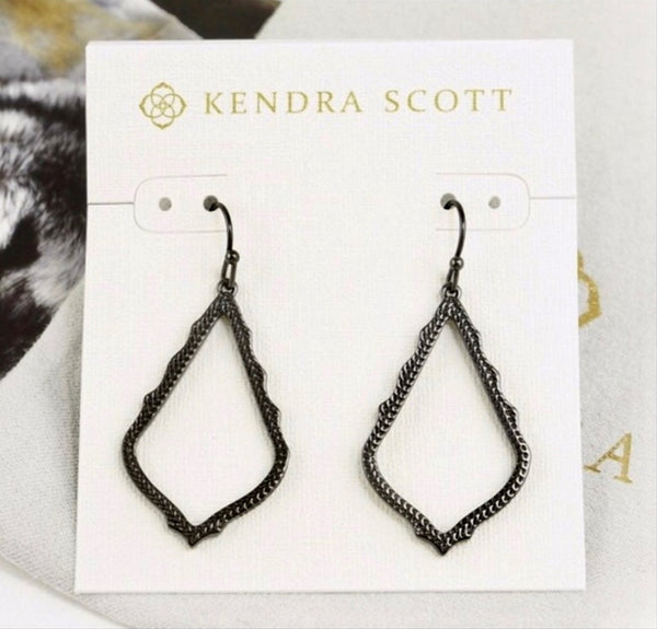 Kendra Scott Sophia Drop Earrings Gunmetal Black