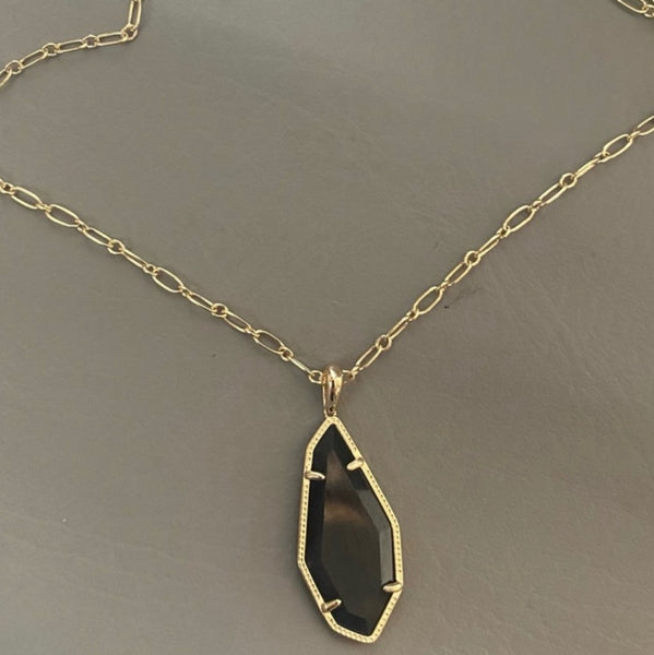 Kendra Scott Muriel Friendship Muriel Necklace in Gold/Black Cats Eye