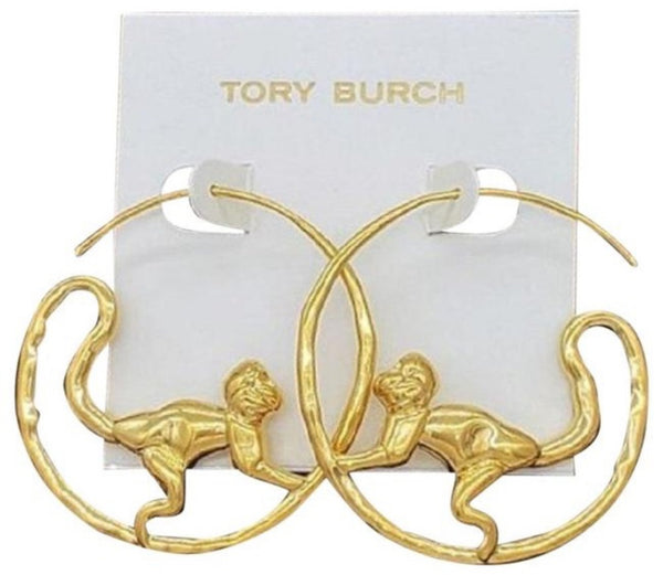 Tory Burch Monkey Call Of The Wild Hoop Earrings