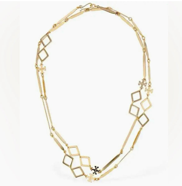 Tory Burch Roxanne Geo Goldtone Long Necklace