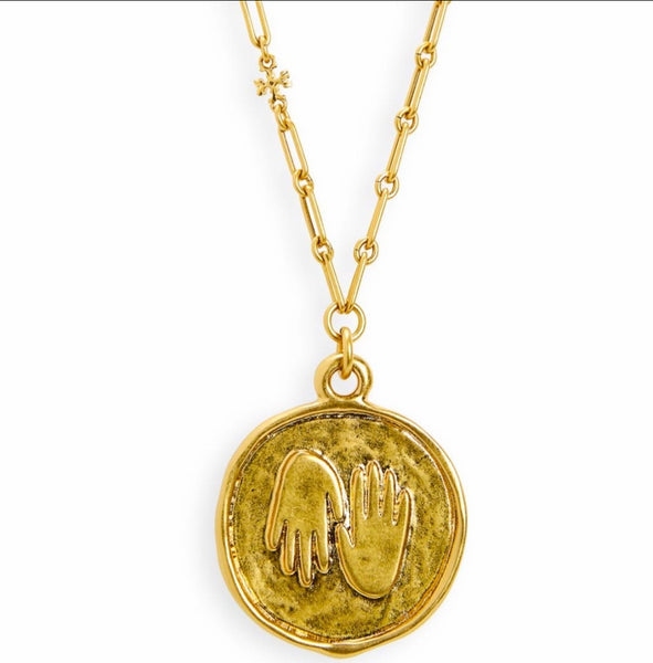 Tory Burch Roxanne Chain Necklace Medallion with Whimsical Embellishment Hangs