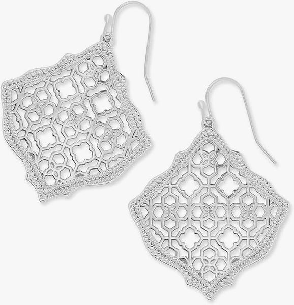 Kendra Scott Kirsten Drop Earrings Silver Filigree