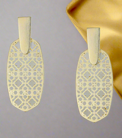 Kendra Scott Aragon Filigree Openwork Gold Earrings