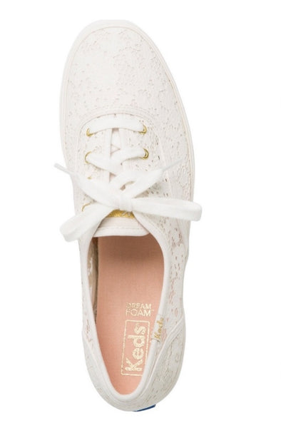 Keds Triple Cream Painted Crochet Platform Sneakers Size 11 M