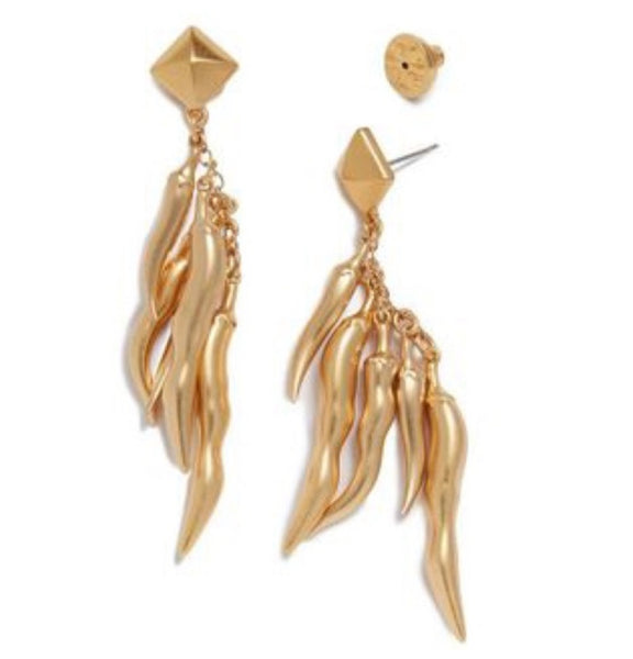 Tory Burch Gold Sylvan Chili Pepper Earrings