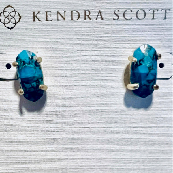 Kendra Scott Stud Earrings in Gold Plated and African Turquoise