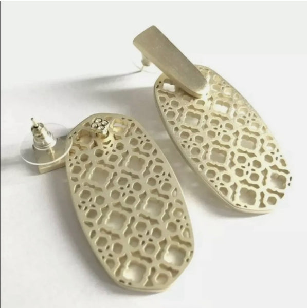 Kendra Scott Aragon Filigree Openwork Gold Earrings