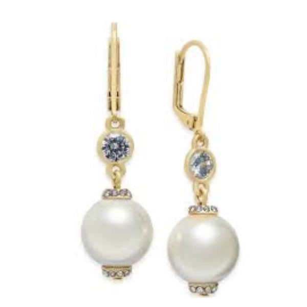 Kate Spade White New Pearls Of Wisdom Drop Earrings