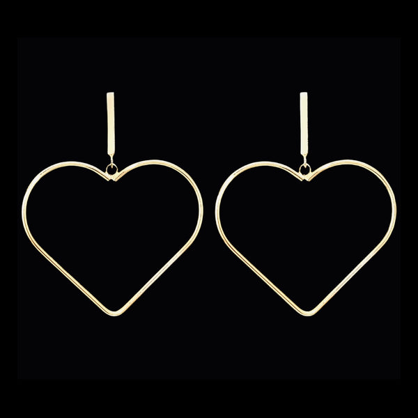 Shashi The Ryder Polished Gold Heart Earrings