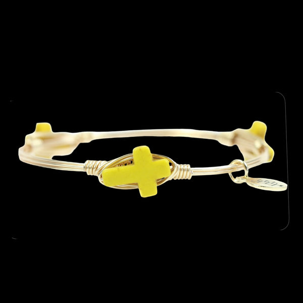 Bourbon And Boweties Bangle Bracelet The Lorena Yellow Cross Standard & Large Size