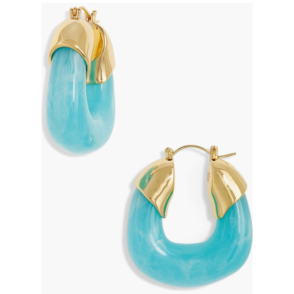 Lizzie Fortunato Women's Blue Gold Organic Hoop Earrings