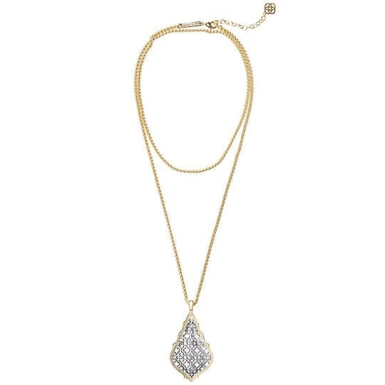 Kendra Scott Aiden Gold And Silver Filigree Long Necklace