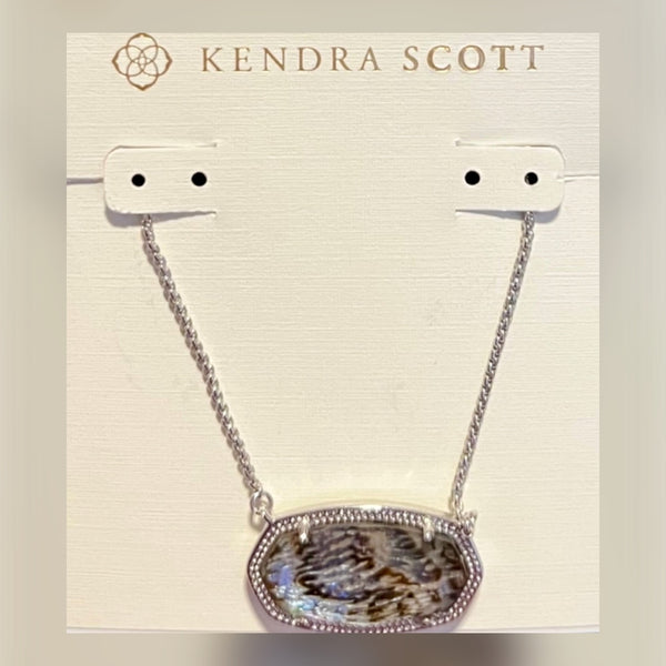 Kendra Scott Silver Pendant Necklace In Abalone