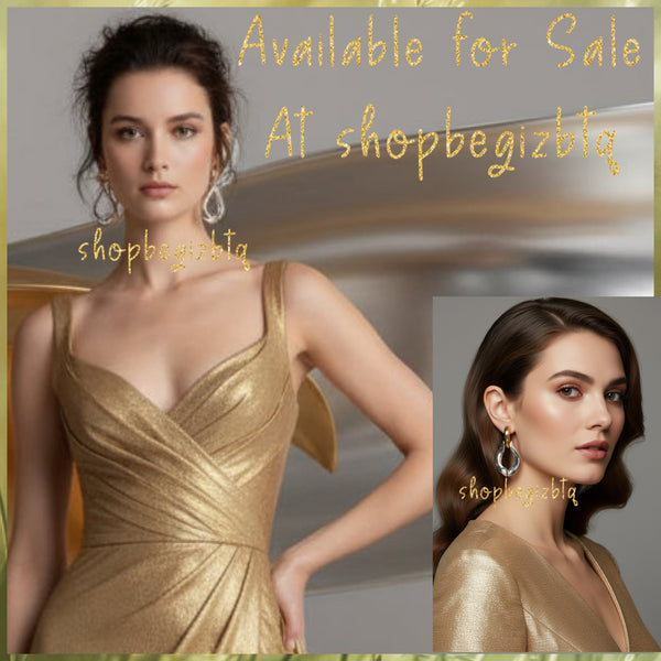 Tory Burch Wishbone Earrings Gold & Silver Polished Finished