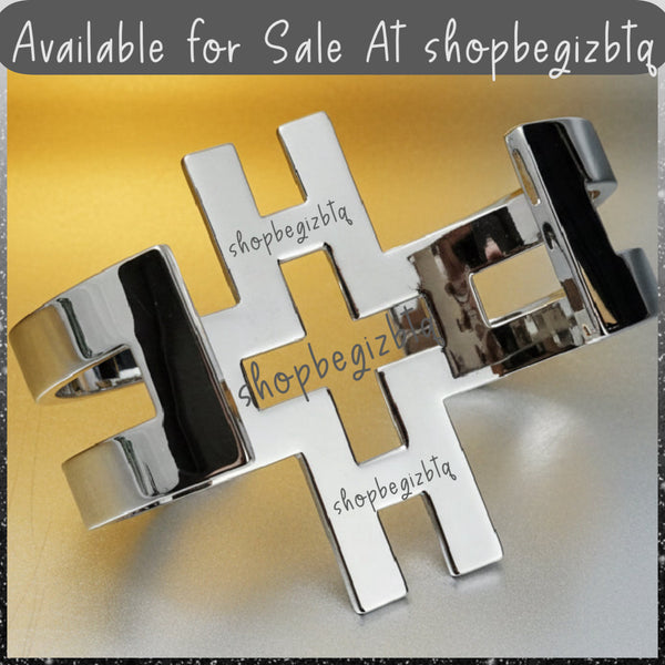 Authentic Tory Burch Hicks Large Bold Statement Polished Silver Wide Open Cuff Bracelet