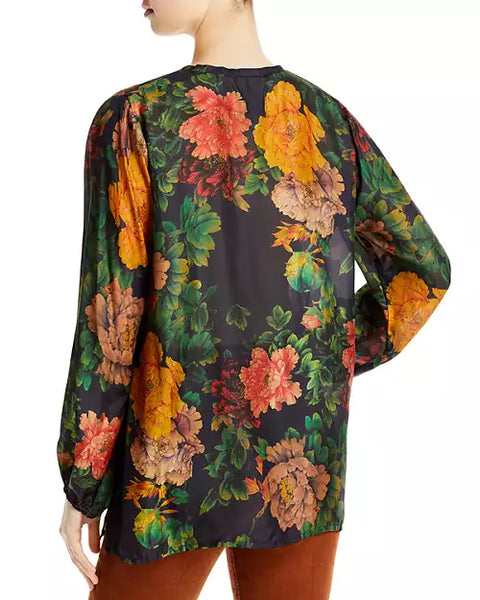 Johnny Was Bayani Printed Silk Tunic Size Medium