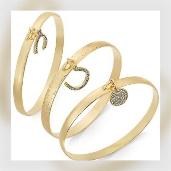 I.N.C. Gold Tone 3-Piece Wishbone Bangle Set