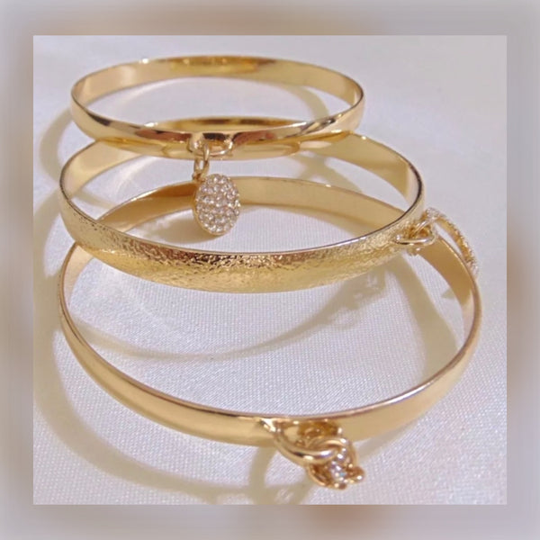 I.N.C. Gold Tone 3-Piece Wishbone Bangle Set