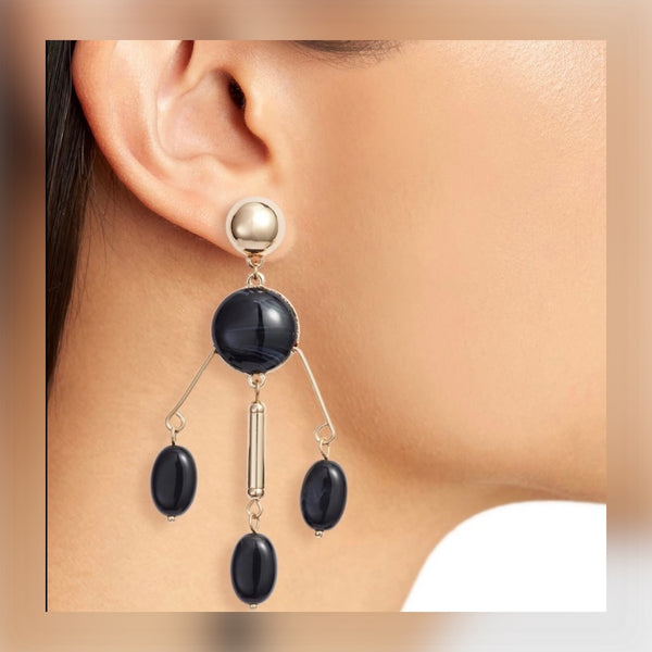 Halogen (R) Mobile Black Stones Drop Earrings