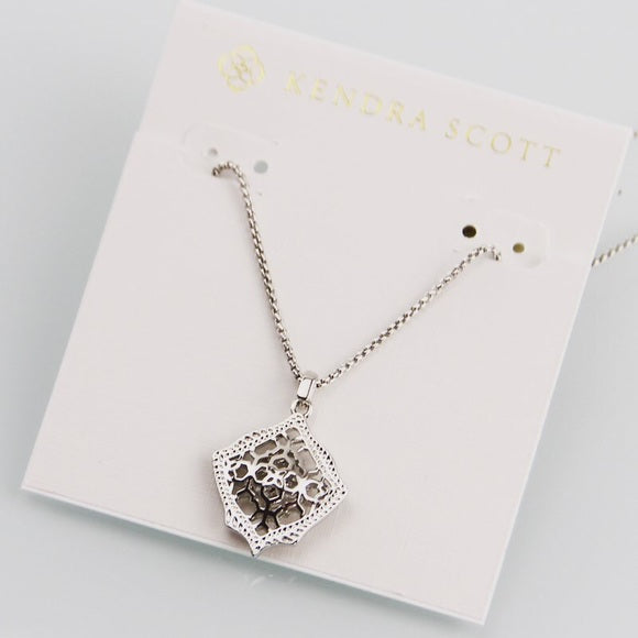 Kendra Scott Kacey Long Pendant Silver Filigree Necklace