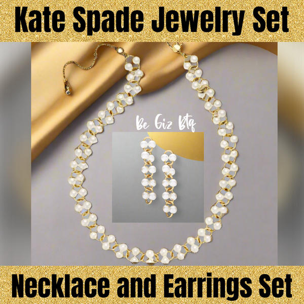 Kate Spade New York White Multi Nouveau Pearls Necklace And Earrings Set