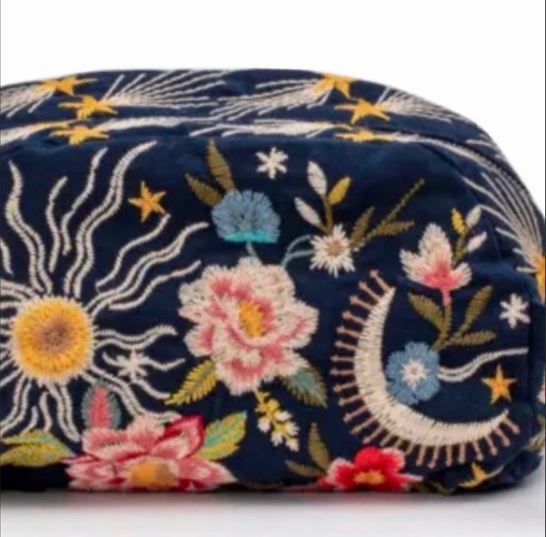 Johnny Was Lissa Makeup Bag Sapphire Blue