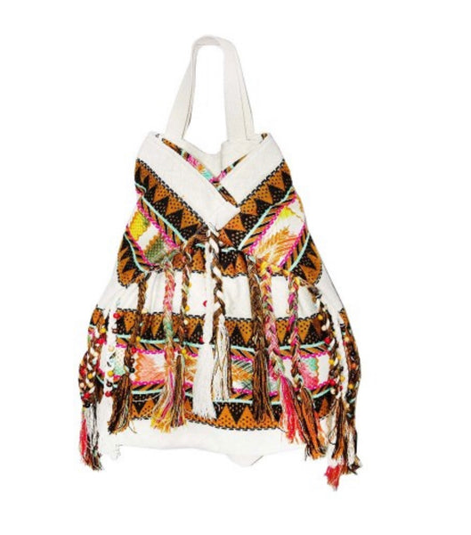 American and Beyond Travel Boho Bag MI Fringed Backpack/Tote - Three bags in one