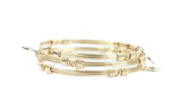 Bourbon And Boweties Bangle Bracelet Stackers Set of 3 Gold Plated Brass-Standard & Large Size