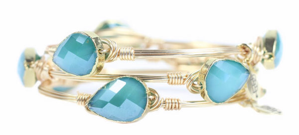 Bourbon And Boweties Bangle Bracelet The Edwin-Turquoise Large Size