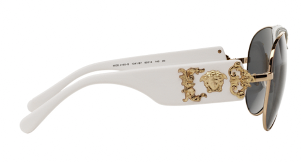 Versace Unisex Medusa Head Aviator Sunglasses White-Gray-Gold