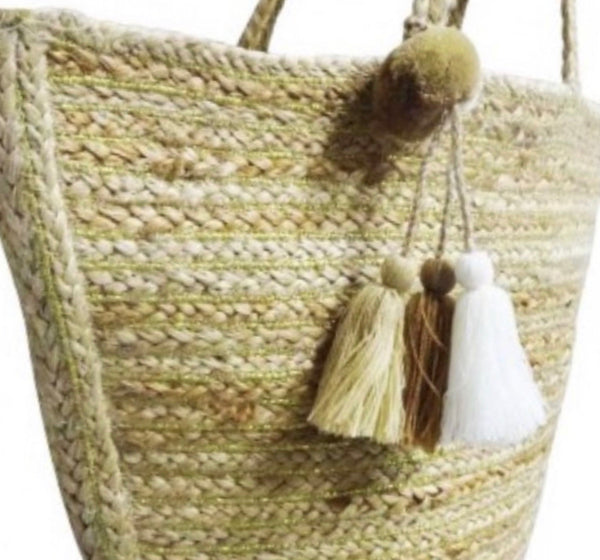 American and Beyond Travel Jute Tote Bag El Enshrine Handwoven