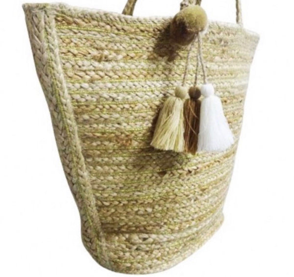 American and Beyond Travel Jute Tote Bag El Enshrine Handwoven